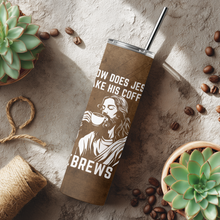 Load image into Gallery viewer, He Brews It Tumbler | Funny Christian Coffee Drinkware