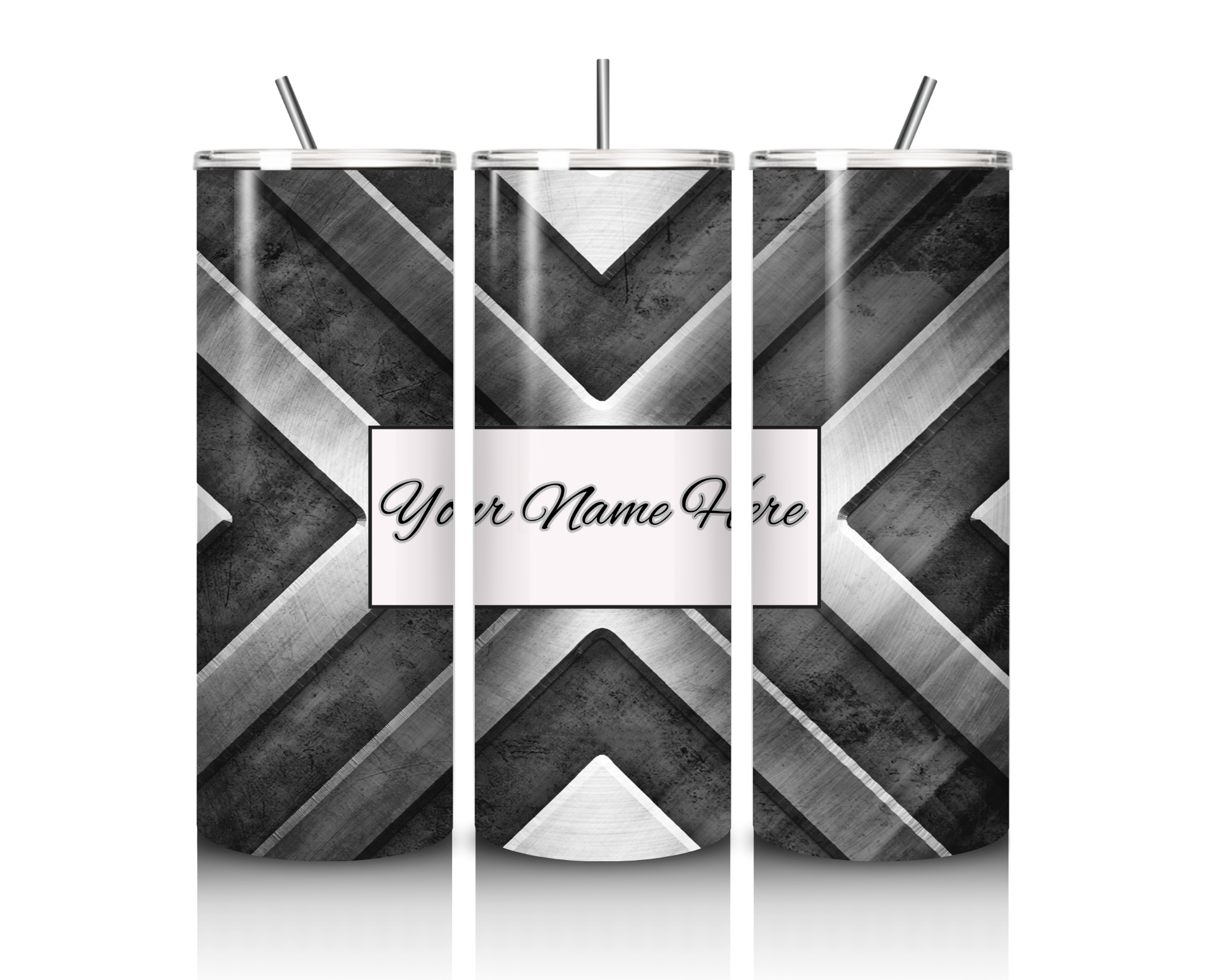 20oz stainless steel tumbler with “Shield” design, custom wedding party drinkware for groomsmen or bridesmaids.