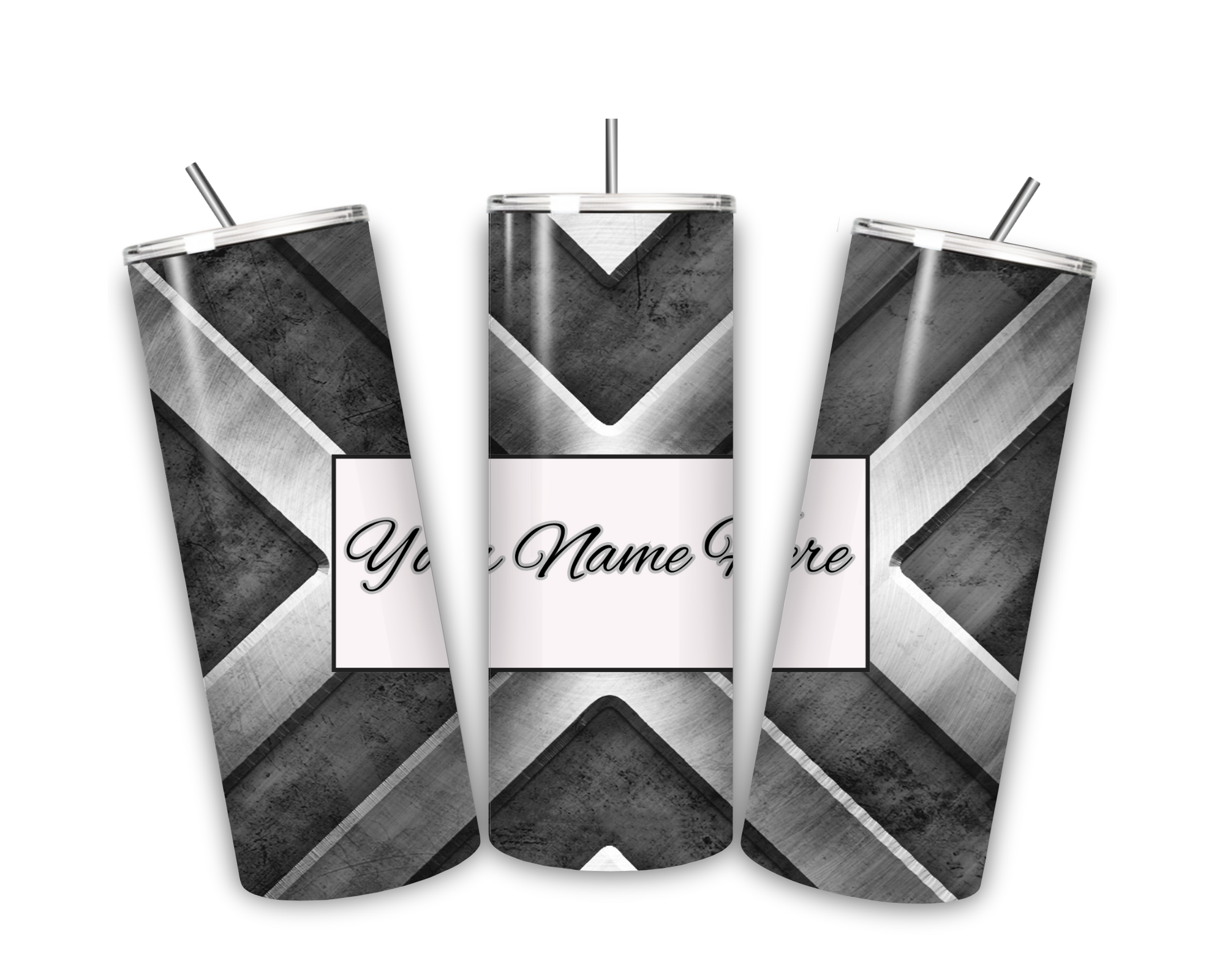 20oz stainless steel tumbler with “Shield” design, custom wedding party drinkware for groomsmen or bridesmaids.