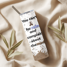 Load image into Gallery viewer, Pray for Rain Tumbler closeup of design, stainless steel 20oz insulated cup for hot or cold drinks
