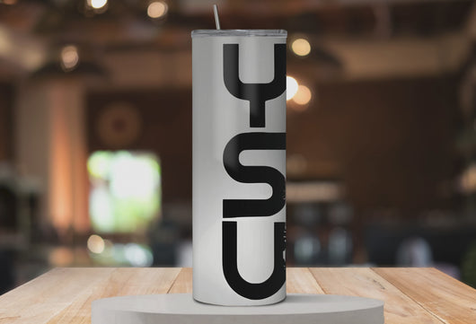 Rotating mockup video of Yeshua™ Lion of Judah tumbler showing all sides of the lion design and YESHUA lettering.