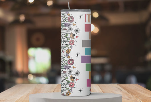 360° rotating mockup of It’s Okay™ tumbler with affirmation list design.