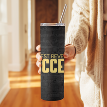 Load image into Gallery viewer, Side angle showing affirmation design on tumbler.
